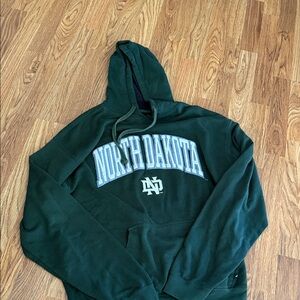 J. America Dark Green North Dakota Men's Hoodie